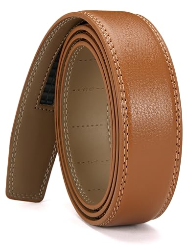 Image of CHAOREN Ratchet Belt Replacement Strap 1 3 /8 inch, Leather Belt Strap for 40MM Slide Click Buckle