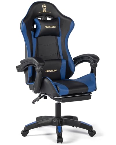 HERCULES PUレザーゲーミングチェア（ブルー）