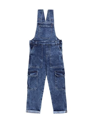 Image of KiddoPanti Unisex Denim Dungaree Pant With Cargo Pockets