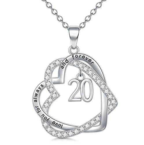 TOUPOP Gifts for Her 925 Sterling Silver Necklace Forever Love Heart Pendant Heart Year Old Jewelry Anniversary Birthday Christmas Gifts Women Girlfriend Wife Mom Grandma Daughter