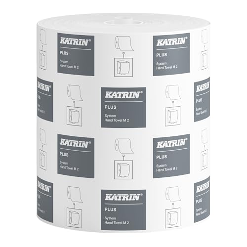 Katrin Plus System Towel Roll, White, 2-Ply, 180 m, Cellulose 6 Rolls