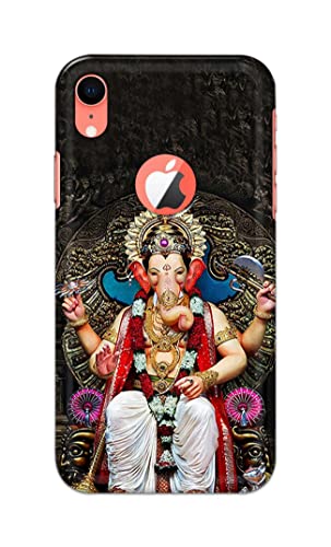 Image of PRINTFIDAA Lord Ganesh Bappa Moriya Printed Designer Hard Back Case Cover for Apple iPhone XR Logo (6.1 inch), A2105, A1984, A2107, A2108 -(SF) MVN1010