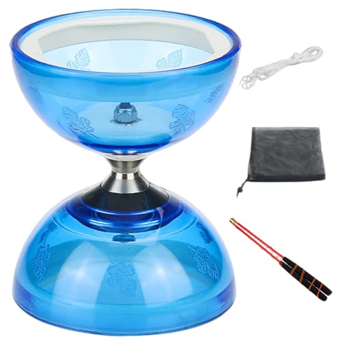 Odoukey Chinese Yoyo Diabolo with Sticks 5 Bearings String Guide Book and Net Bag for Kids Adults Fitness Tricks