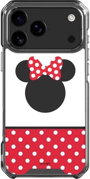 Skinit Clear Phone Case Compatible with iPhone 17 Pro Max - Officially Licensed Disney Minnie Mouse Red Color Pop Face Pattern Design