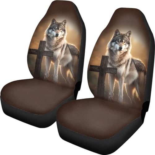 Couvre sieges auto loup 52x138cm lavables à haute résistance pour voiture et utilitaire