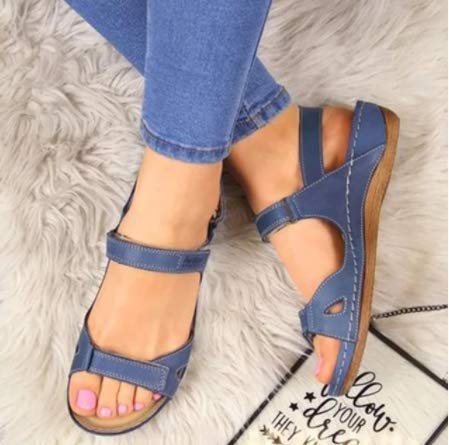 TOWELL Empire Premium Orthopedic Sandals (Blue,7.5)