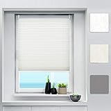 ❷【Plissee ohne Bohren】: Das Plissee kann ganz ohne Bohren mit 4 Klemmträger befestigt werden und Fensterrahmen und Wände schützen. Geeignete Stärke des Fensterrahmens: 1,0-2,3cm.