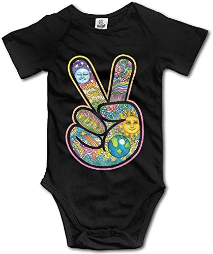 Image of SiYooca V Peace Sign Victory Hand Unisex Baby Bodysuit Clothes Baby Clothes 6M Black