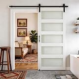 SMARTSTANDARD 5-Panel Glass Barn Door