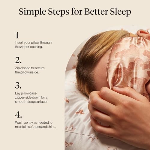 Disney x Kitsch Satin Pillowcase - Softer Than Silk, Cooling, Zipper Closure | Standard Size - Desert Crown, 1 Pack