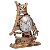 Zerodeko Orologio da Tavolo Sveglia a Forma di Vela in Plastica Oro, Decorazione da Scrivania Stile Vintage e Raffinato per Soggiorno o Ufficio Stili multipli