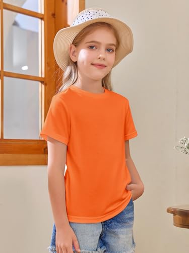 Image of Girls Short Sleeve T Shirts Kids Summer Tops Crewneck Tees 5-14 Years