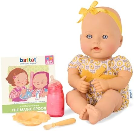 Baby Sweetheart by Battat – Feeding Time 12-Inch Doll for Newborn with Soft Body & Easy – to – Read Story Book and Accessories