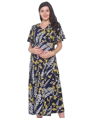 Image of AV2 Womens Viscose Maternity | Nursing |Feeding | Breast Feeding Dress with Zippers for Post Pregnancy