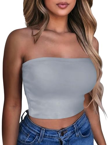 Image of Summer Tube Tops Basic Crop Tops for Women Strapless Tank Casual Tunics Sexy Short Shirts 2026