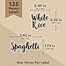 Talented Kitchen 135 Pantry & Kitchen Labels for Food Containers - Preprinted Black Cursive on Clear Backing - Easy Peel & Stick (Water Resistant)