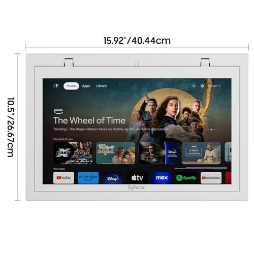 SYLVOX Küchenfernseher, 15,6 Zoll (39,6 cm), kleiner Smart-TV für die Küche, 1080P, Unterschrank-TV, kompatibel mit Google, gedreht und gefaltet, unterstützt DC/AC-Netzteil, kleiner Fernseher für – Bild 3