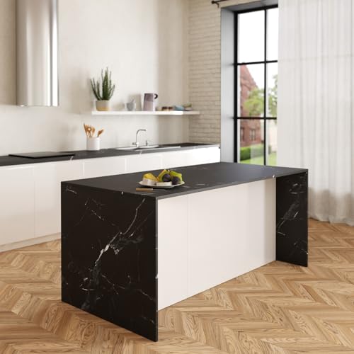 VE.CA - Île de Cuisine Sophia - Blanc Brillant - Buffet et Meuble - Idéal pour une Cuisine Complète ou Comme Table à Manger - Fabriqué en Italie (Marbre...