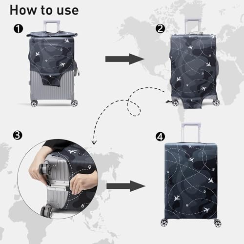 HJX Personalized Luggage Cover - Custom Luggage Covers with Text Photo, Double-Sided Design Customized HD Printing Durable and Scratch-Resistant Perfect Personalized Gift (Style 1)3