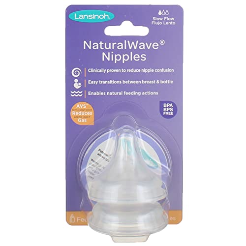 mOmma, NaturalWave pezones, 2 Lento-Flow pezones - Lansinoh