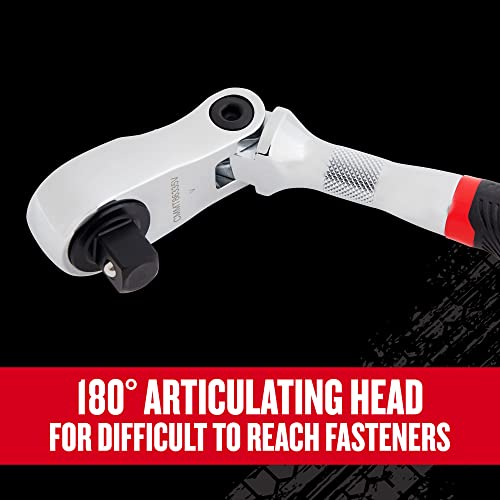 CRAFTSMAN V-SERIES Ratchet, 1/2 Inch Drive, 96-Tooth, Flexible Head XL Comfort Grip (CMMT86336V) - image 5