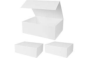 RayofSun Elegant White Gift Boxes with Lids for Presents