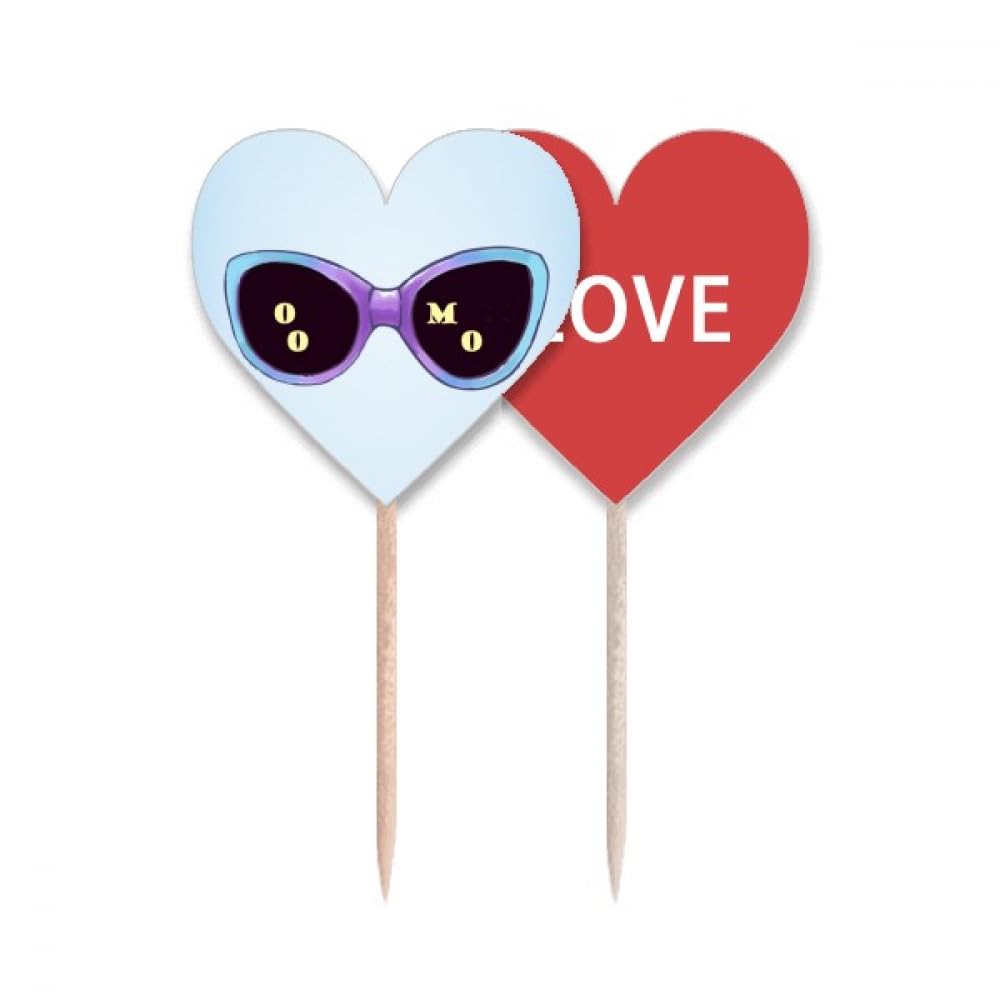 Pic cupcake drapeau amour avec motif lunettes de soleil pour déco de table colorée