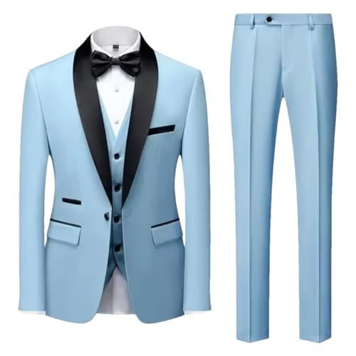 Costume de mariage bleu clair 3 pièces taille M pour cérémonie et grand bal