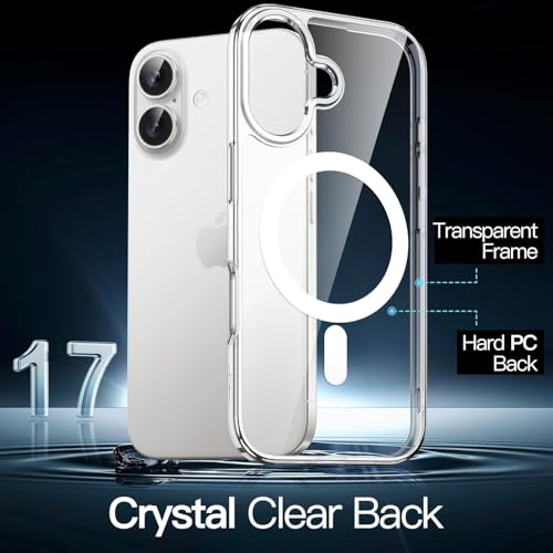 Image of SBMS Ultra-Hybrid Crystal Clear Back Case Cover for iPhone 17 | Shockproof Design | Hard Back Cover for iPhone 17 (PC & TPU, Magsafe Compatible, Clear)