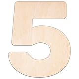 Creative Deco Personalisierte Holzzahlen 5 aus Sperrholz oder MDF | 5-100 cm | Ihr Text Holz Zahlen Holzbuchstaben für Türbeschriftung Lasergeschnittene Sperrholzausschnitte für Decoupage, zum Basteln