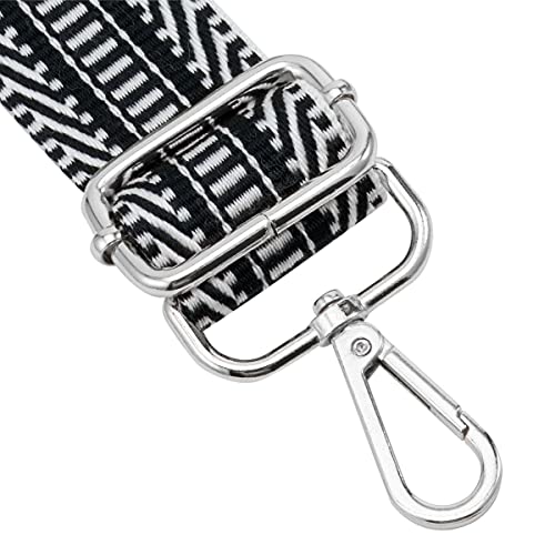 Image of Silvery Buckles Wide Shoulder Strap Adjustable Replacement Belt Crossbody Canvas Bag Handbag