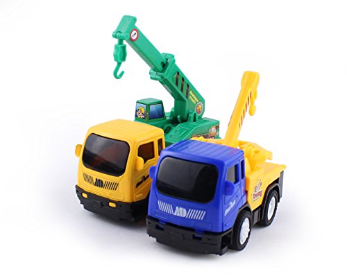WOToy4U 1:64 Car Toys for Boys, Push and Go Friction Powered Car Toys, Construction Toy Truck Set, Truck Crane, Tow Truck