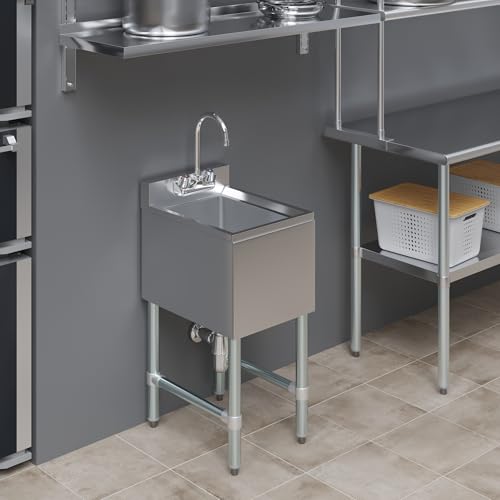 Image of 14.5 in. x 19 in. One Compartment Stainless Steel Under bar Sink