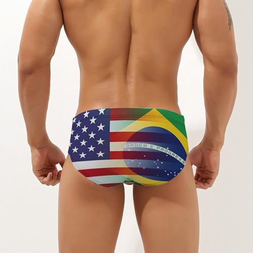 U.S. Brazil Flag Men's Swim Briefs Sexy Bikini Swimsuit Beach Shorts Underwear Low Waist2