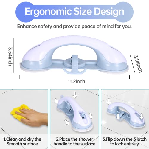 Lonvichtt 3 Suction Cup Grab Bars For Bathtubs And Showers, Shower Handles For Elderly Suction, Shower Grab Bars For Seniors, Bathroom Accessories For Shower Chair, Grab Bars For Elderly #TOP5