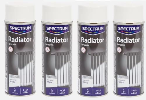 Générique Lot de 4 Bombes Blanc Brillant Radiateur 400ml