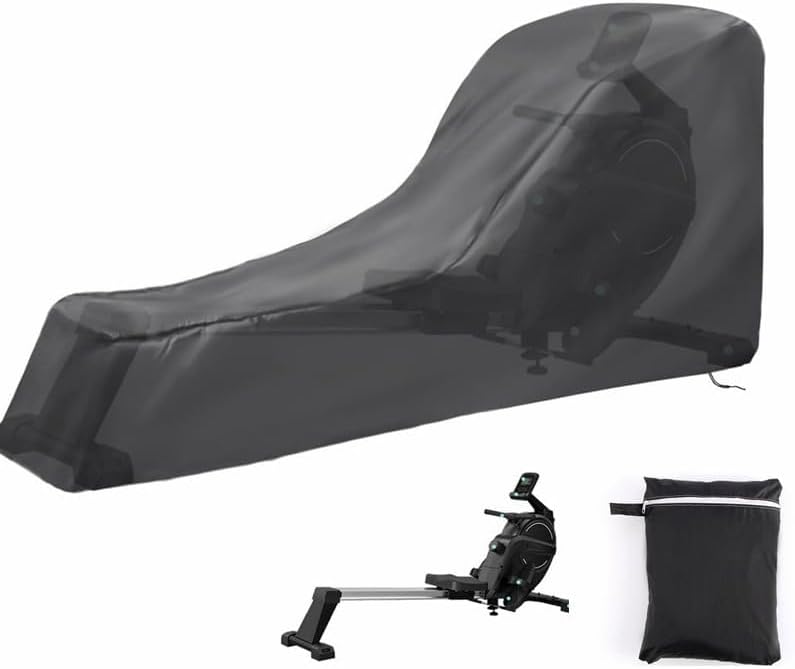 Rowing Machine Cover, Fitness Equipment Dustproof Cover Indoor Outdoor, Waterproof All Season Available Rowing Machine Covers for Home (Black, 95" L x 24" W x 40" H)