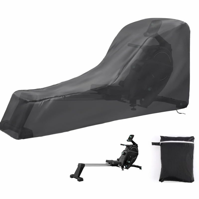 Rowing Machine Cover, Fitness Equipment Dustproof Cover Indoor Outdoor, Waterproof All Season Available Rowing Machine Covers for Home (Black, 95" L x 24" W x 40" H)