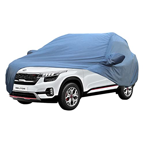 Image of Allextreme KSP5001 Car Body Cover Compatible with Kia Seltos Custom Fit Dustproof UV Heat Resistant Indoor Outdoor Body Protection (Blue with Mirror)