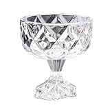 QVK Glas Trifle Schüssel, Trifle Salat Servieren Rührschüssel für Dessert, Eis legen, Cupcakes, Salat, Obst (Weiß)