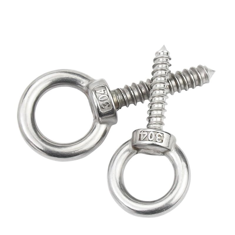 Cáncamo con tuerca, Anillo de hombro Pernos de ojo M4M5M6M8 Anillo de suspensión de acero inoxidable 304 Tornillos autorroscantes con ganchos de anillo redondo Anillo de ojo de oveja autoperforante(M8