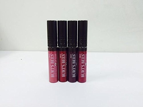 4 Pack Assorted Burt's Bees Lip Gloss, Evening Glow Starry Night Summer Twilight Spring Splendor