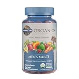 Garden of Life Organics Men's Gummy Vitamins - Berry - Certified Organic, Non-GMO, Vegan, Kosher Complete Multi - Methyl B12, C & D3 - Gluten, Soy & Dairy Free, 120 Real Fruit Chew Gummies