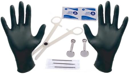 Piercing Kit with Piercing Needles, 14G Labret Body Piercing Set(Lower Lip) 14 Guage Body jewelry set for Piercing (1.6mm) - 10 Pieces