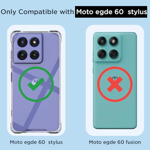 Image of Amazon Basics Back Cover for Moto Edge 60 Stylus 5G PC + TPU Clear Transparent Raised Edges Shockproof Protective Phone Bumper Case(Transparent)