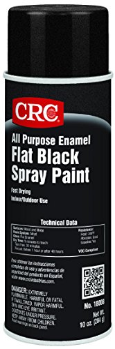 CRC All Purpose Enamel Spray Paint, 10 oz Aerosol Can, Flat Black