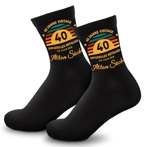 TUZELIYA 40 Geburtstag Männer, Geschenke für mann Papa, Lustige Socken mit Spruch Geburtstagsgeschenk für Männer, Geschenkideen zum Geburtstag Socken, Weihnachtstag Vatertagsgeschenk