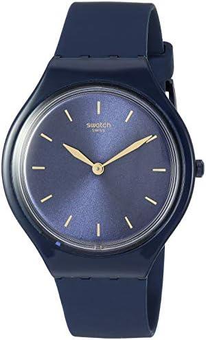 Swatch Skin Quartz Silicone Strap, Blue, 16 Casual Watch (Model: SVON104)