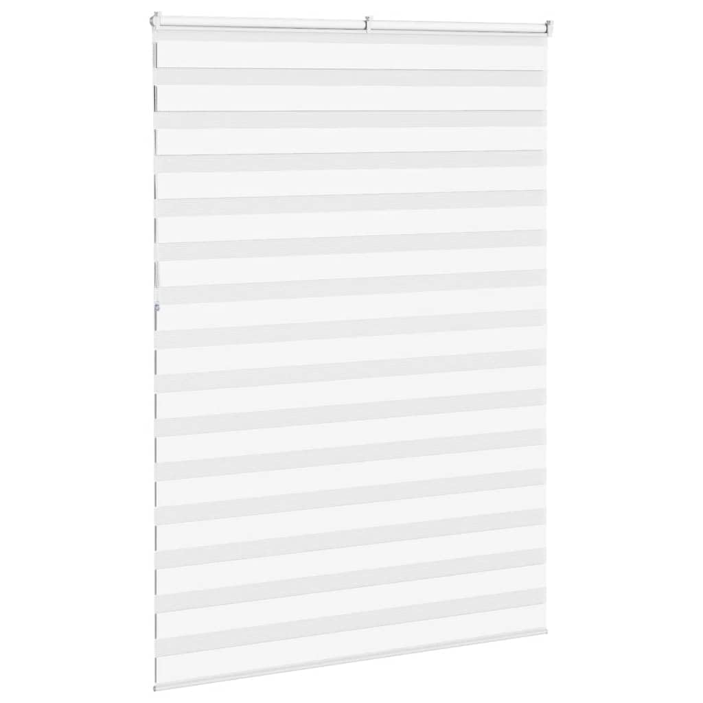 Store Jour Nuit 155 x 230 cm, Store Enrouleur Zébré Blanc Polyester, Rideau Tamisant Double Couche avec ou sans Perçage pour Fenêtre, Salon et Chambre, Largeur Tissu 150,9 cm