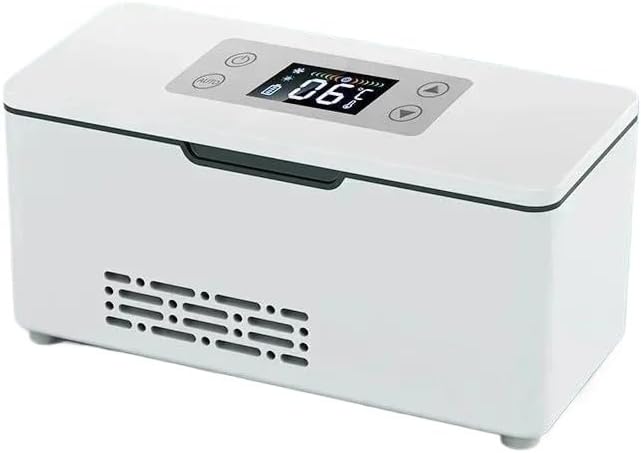 Car refrigerator 110-240V Portable Insulin Small Refrigerator 0-18℃ Refrigeration USB Rechargeable 24V Car Home Use WIth A B-attery Car mounted freezer(Button style)